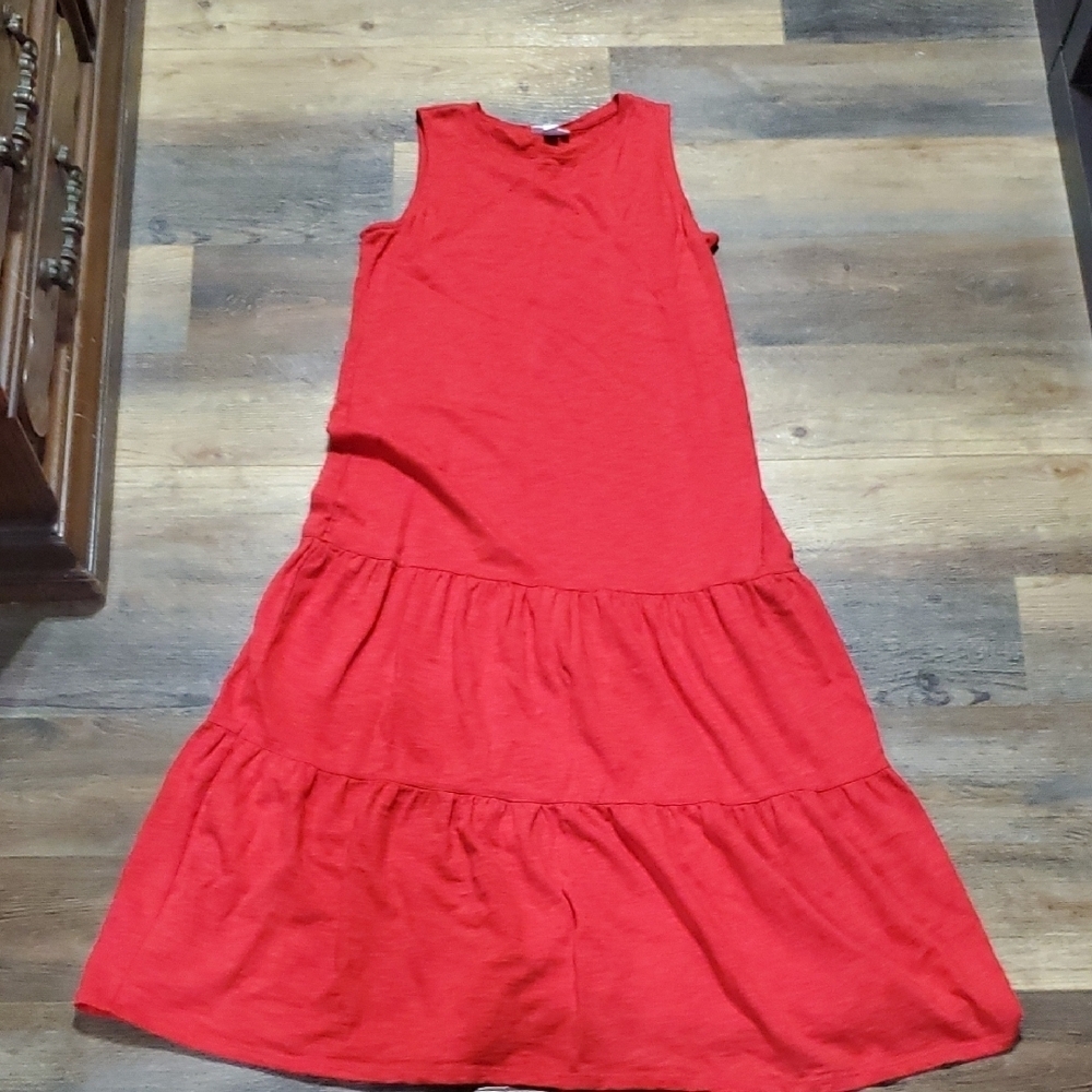J. Jill Red Sleeveless Halter Maxi Dress
